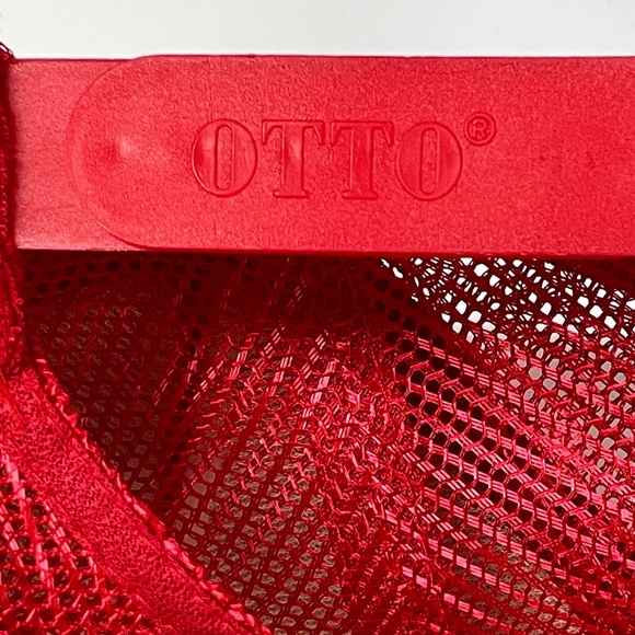 Otto Smiley Face Mesh Back Adjustable Trucker Hat Red OSFM - Picture 8 of 9